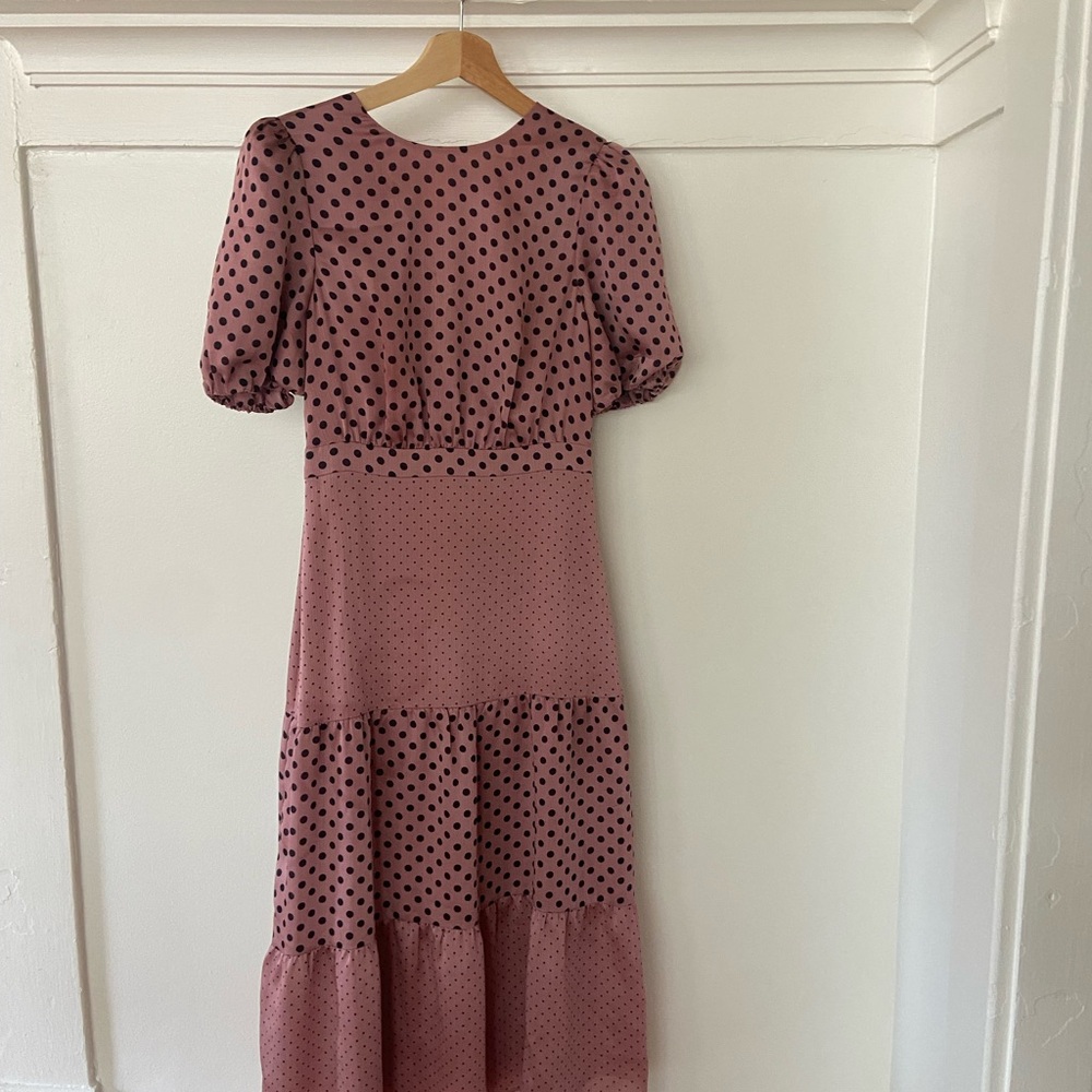 Ted Baker Pink A-Line Dress with Crew Neck